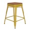 Emma and Oliver Kam Backless Metal Indoor-Outdoor Stool with All-Weather Polystyrene Seat